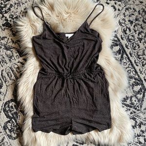 H&M black romper with white polka dots